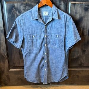 J. Crew Short-Sleeve Chambray Button-Down Shirt in Light Blue